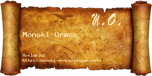 Monoki Ormos névjegykártya